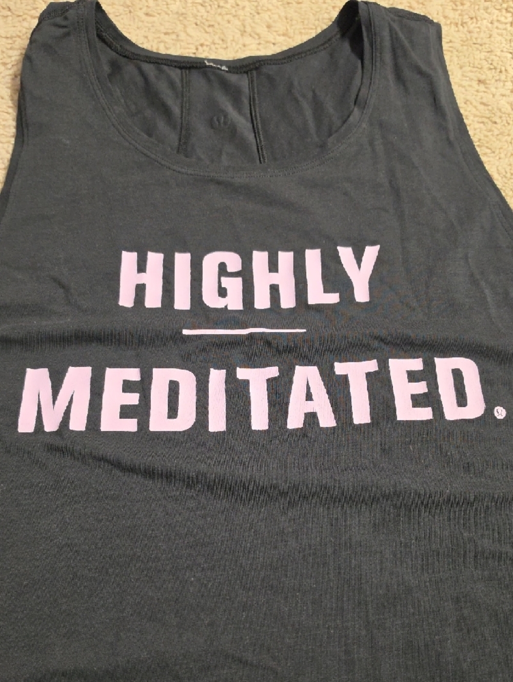 lululemon athletica Black Tank with "HIGHLY MEDITATED" Graphic - Picture 4 of 7